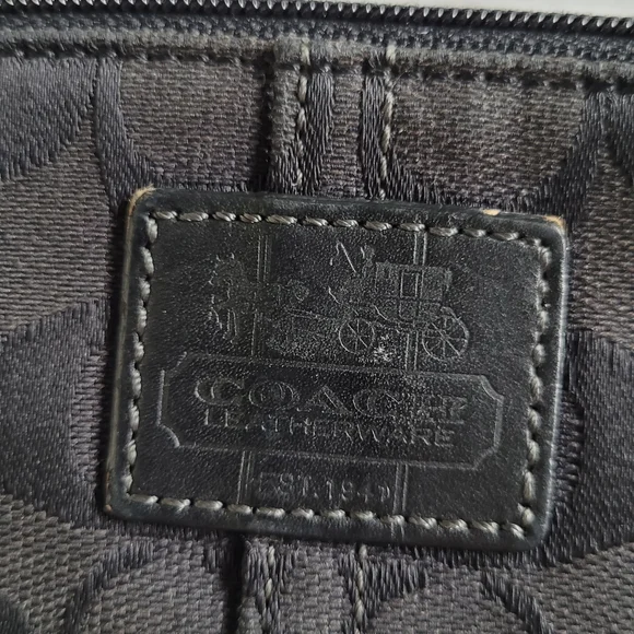 Coach Black and Gray Signature Wristlet - Picture 2 of 4